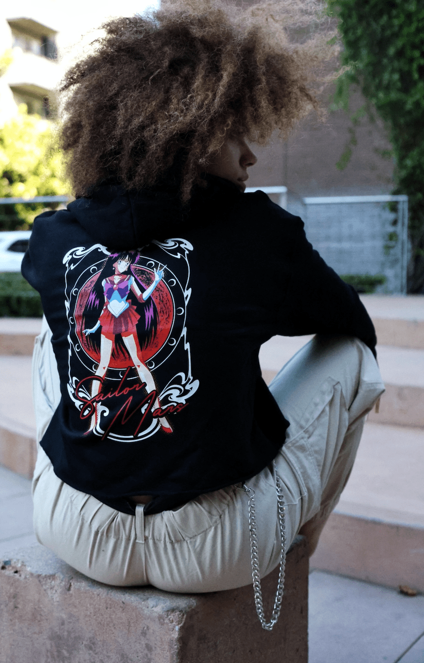 Sailor Mars Cropped Hoodie